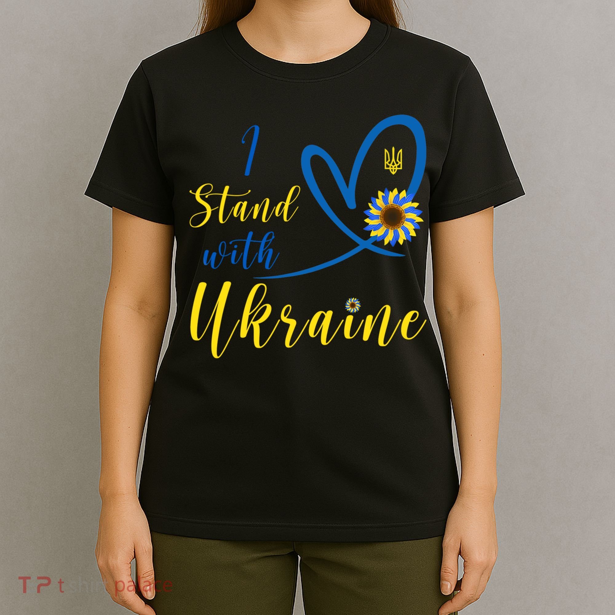 I Stand With Ukraine Flag Symbol Sunflower T-Shirt