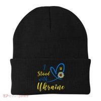 I Stand With Ukraine Flag Symbol Sunflower Beanie thumb 0