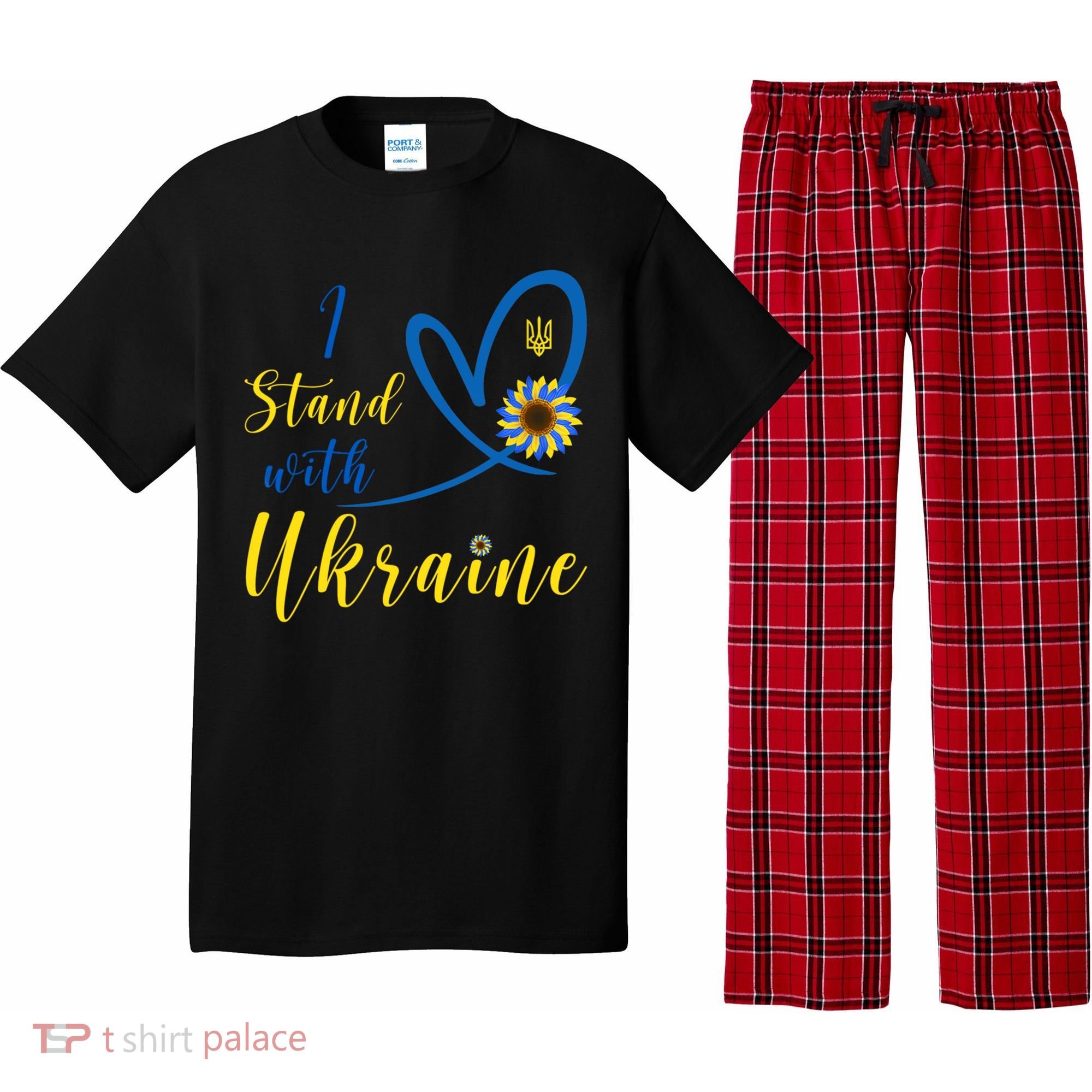 I Stand With Ukraine Flag Symbol Sunflower Pajama Set