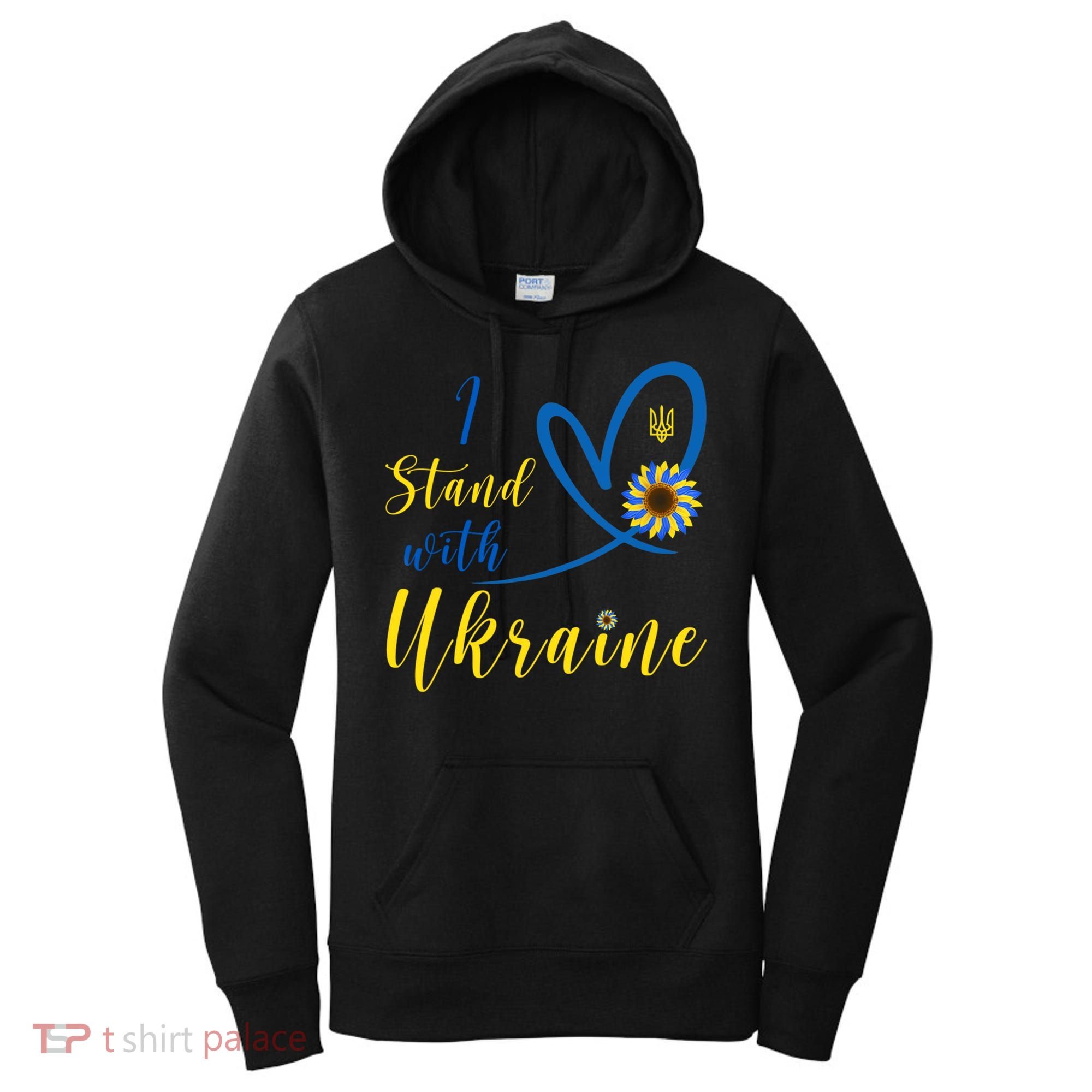 I Stand With Ukraine Flag Symbol Sunflower Women's Hoodie