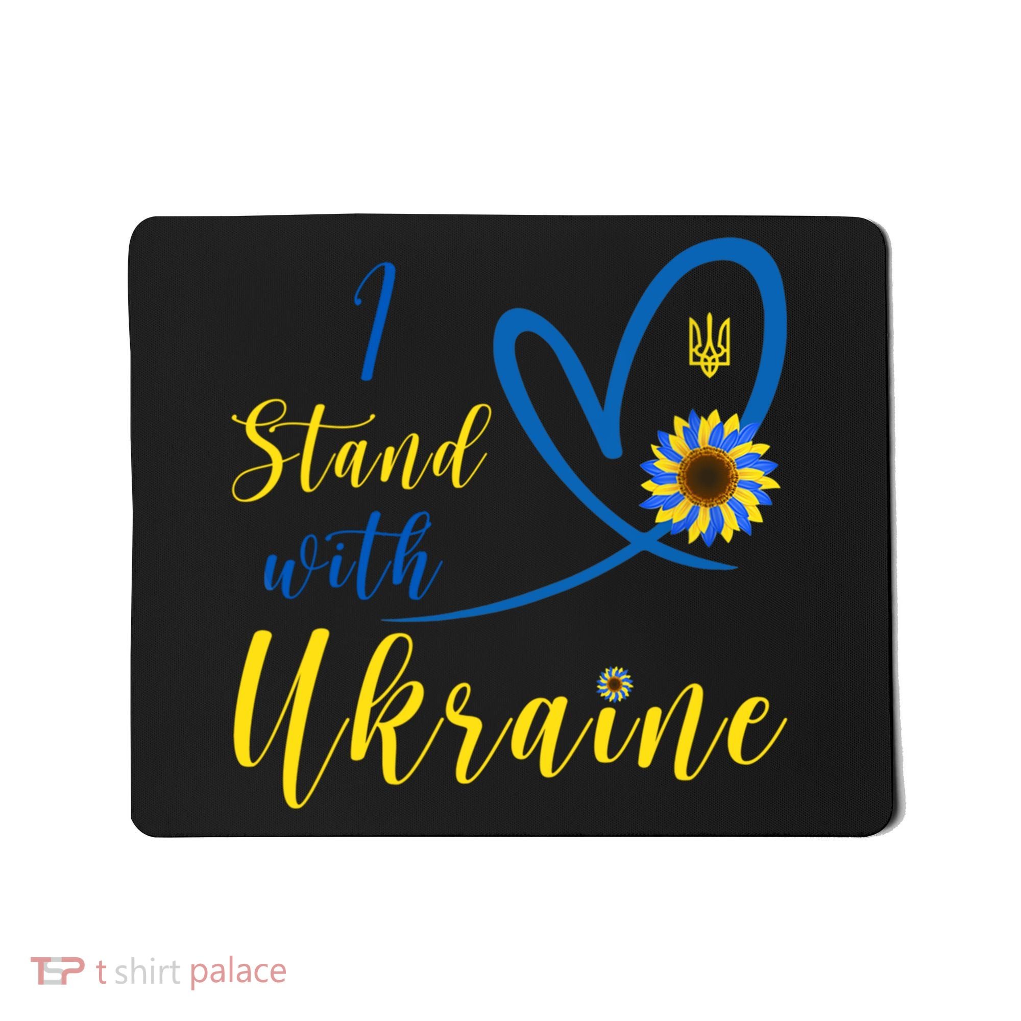 I Stand With Ukraine Flag Symbol Sunflower Mousepad