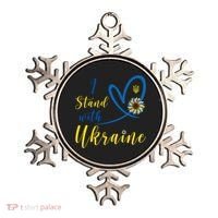 I Stand With Ukraine Flag Symbol Sunflower Ornament thumb 0