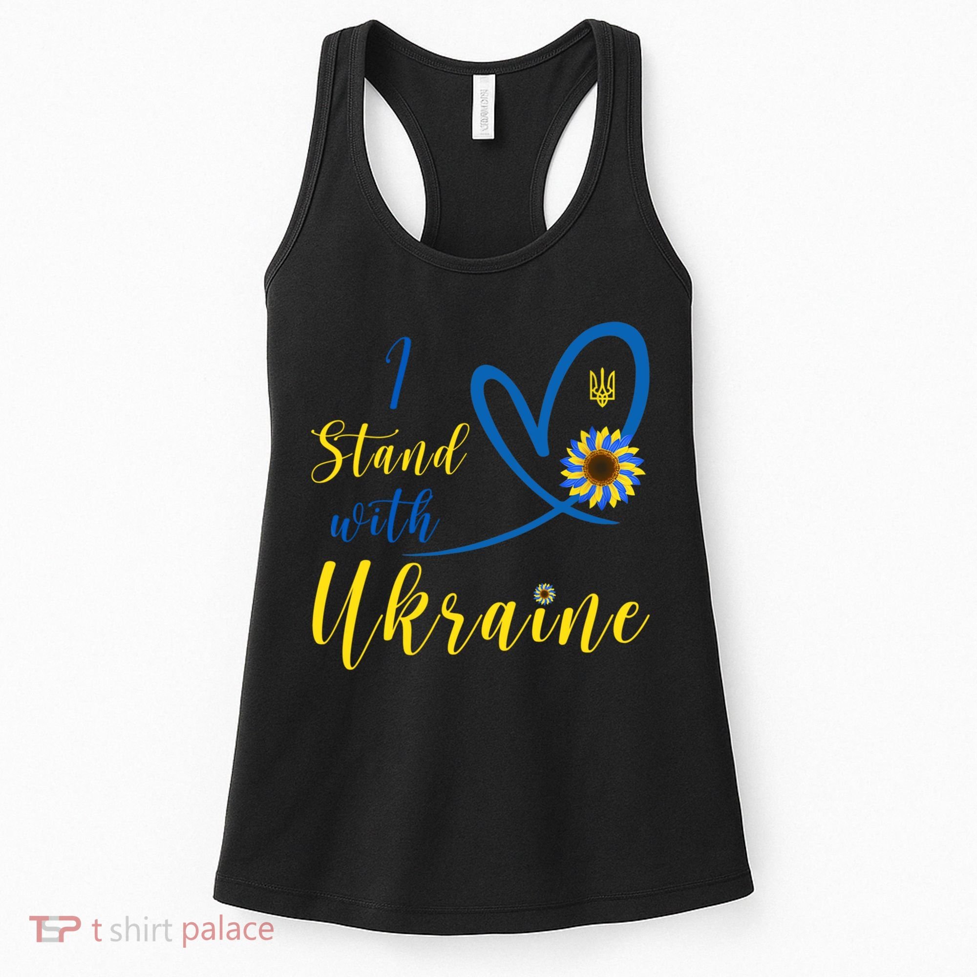 I Stand With Ukraine Flag Symbol Sunflower Women's Tank Top