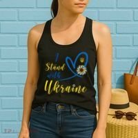 I Stand With Ukraine Flag Symbol Sunflower Women's Tank Top thumb 2
