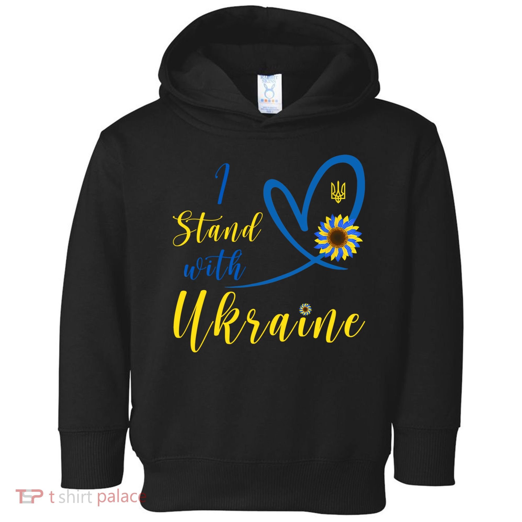 I Stand With Ukraine Flag Symbol Sunflower Toddler Hoodie