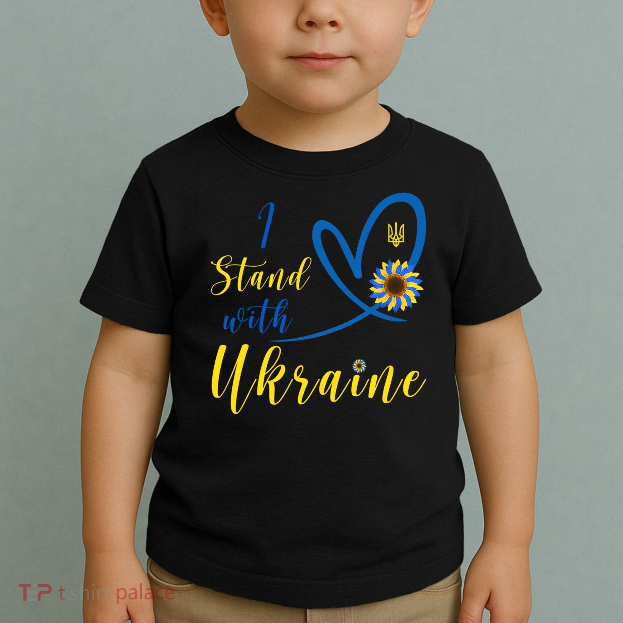I Stand With Ukraine Flag Symbol Sunflower Toddler T-Shirt