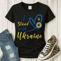 I Stand With Ukraine Flag Symbol Sunflower Women's T-Shirt thumb 3