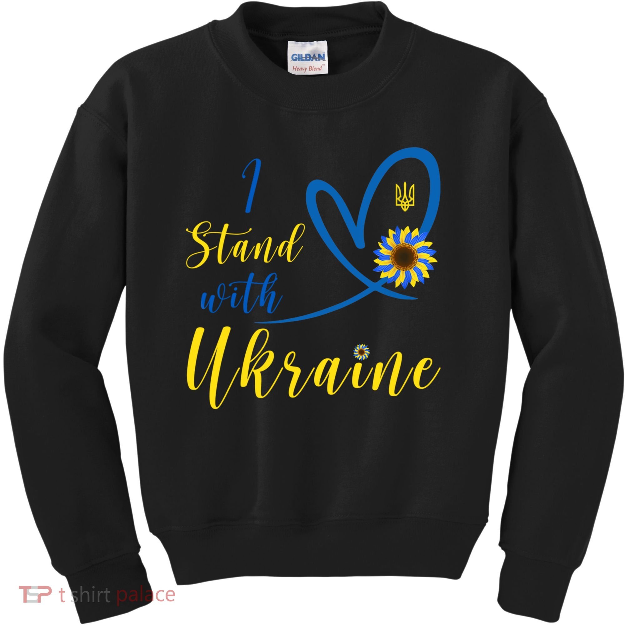 I Stand With Ukraine Flag Symbol Sunflower Kids Sweatshirt