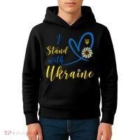 I Stand With Ukraine Flag Symbol Sunflower Kids Hoodie thumb 4