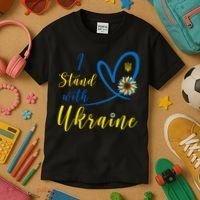 I Stand With Ukraine Flag Symbol Sunflower Kids T-Shirt thumb 3