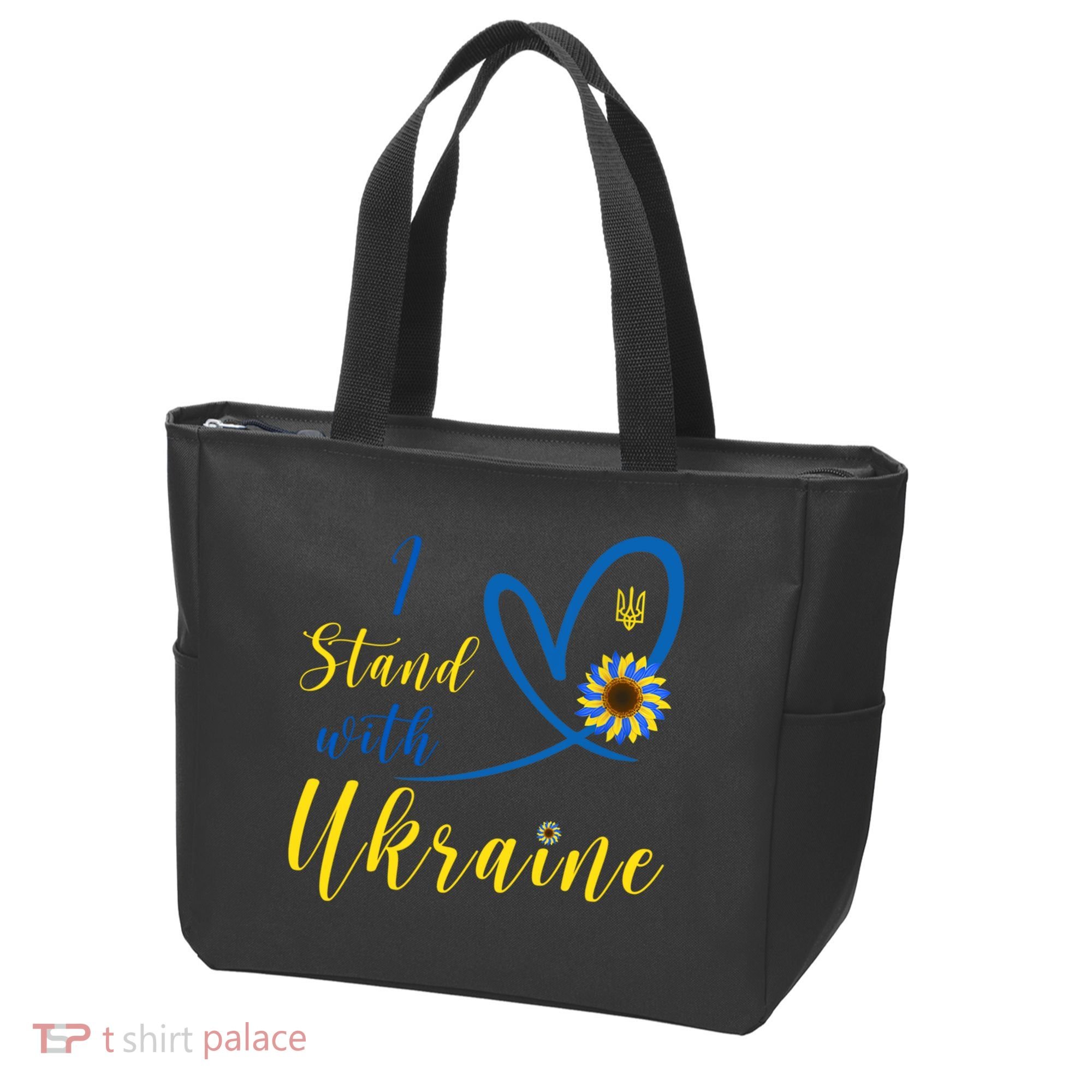 I Stand With Ukraine Flag Symbol Sunflower Tote Bag