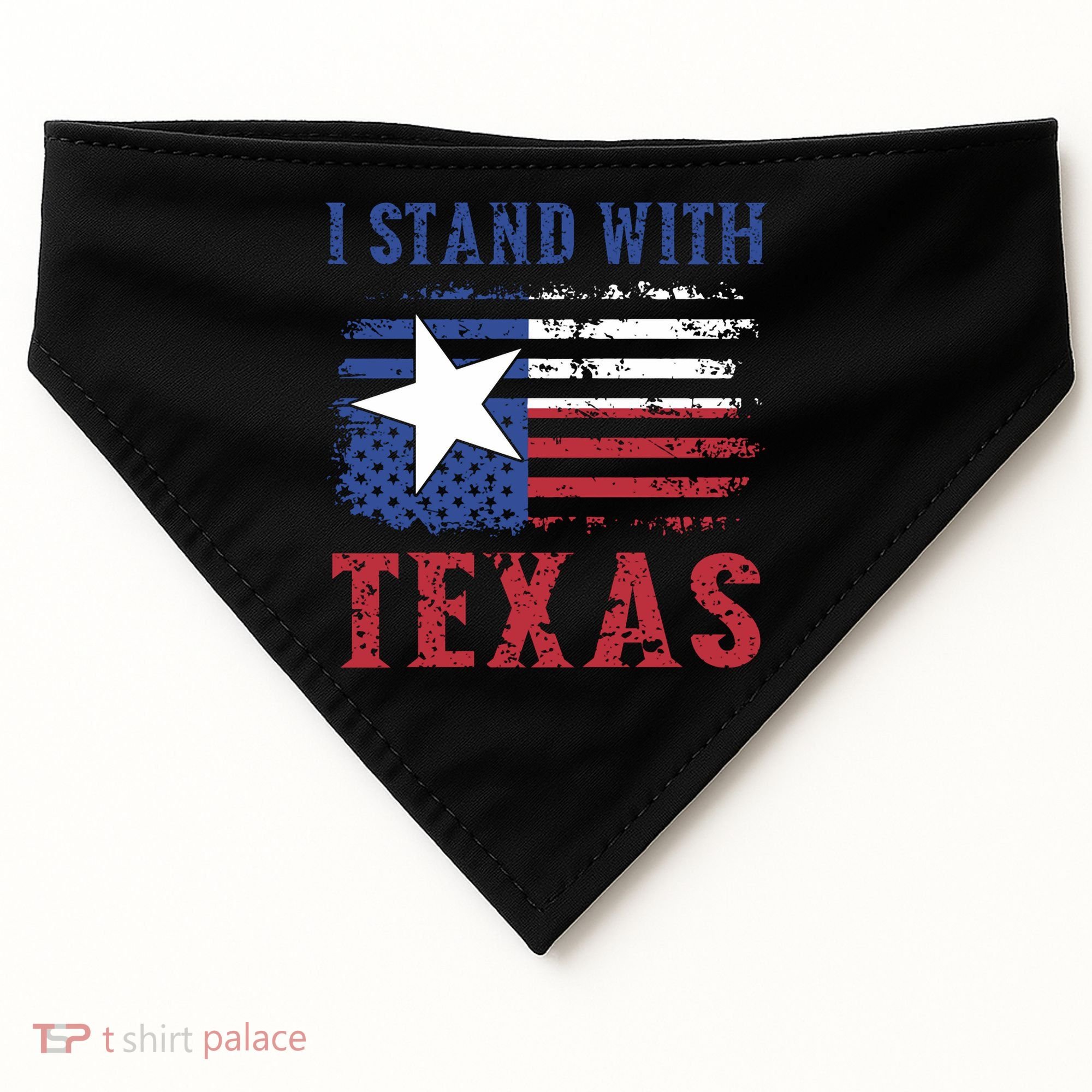I Stand With Texas Flag Usa State Of Texas USA-Made Doggie Bandana