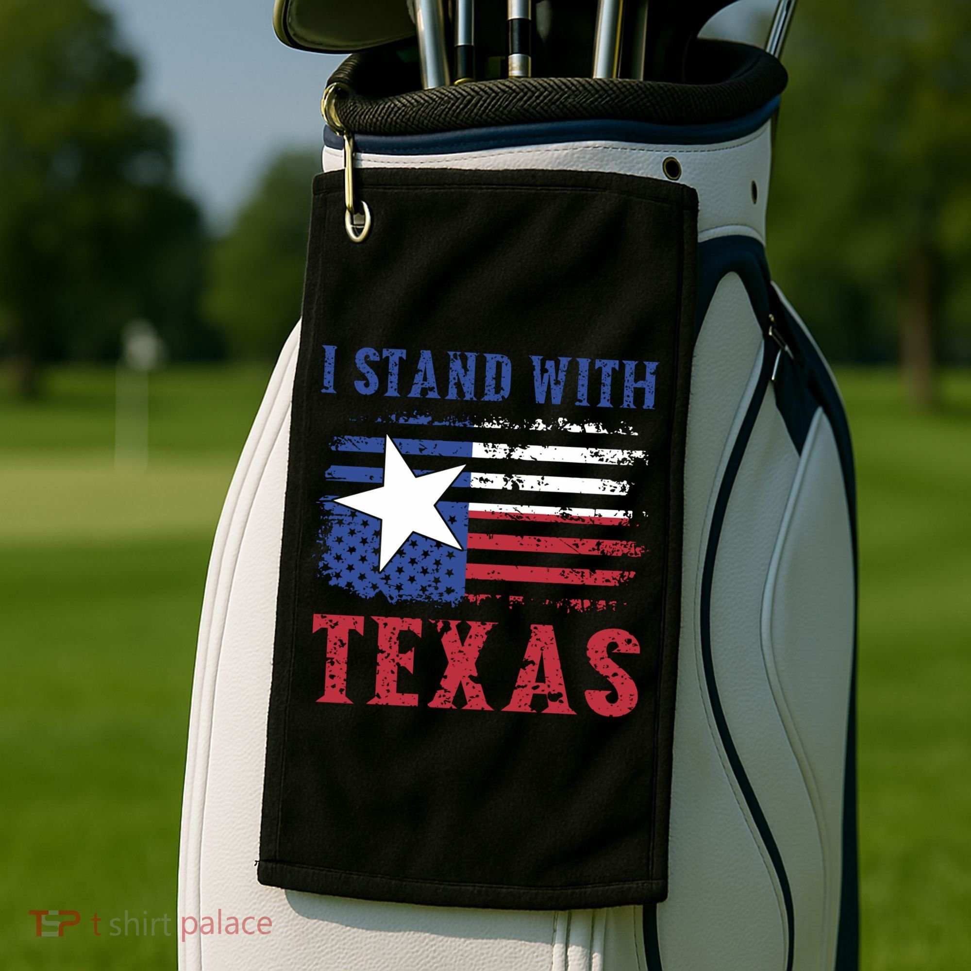 I Stand With Texas Flag Usa State Of Texas Golf Towel