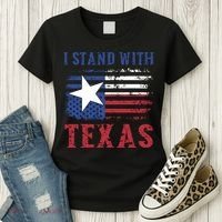 I Stand With Texas Flag Usa State Of Texas Women's T-Shirt thumb 3