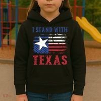 I Stand With Texas Flag Usa State Of Texas Kids Hoodie thumb 3