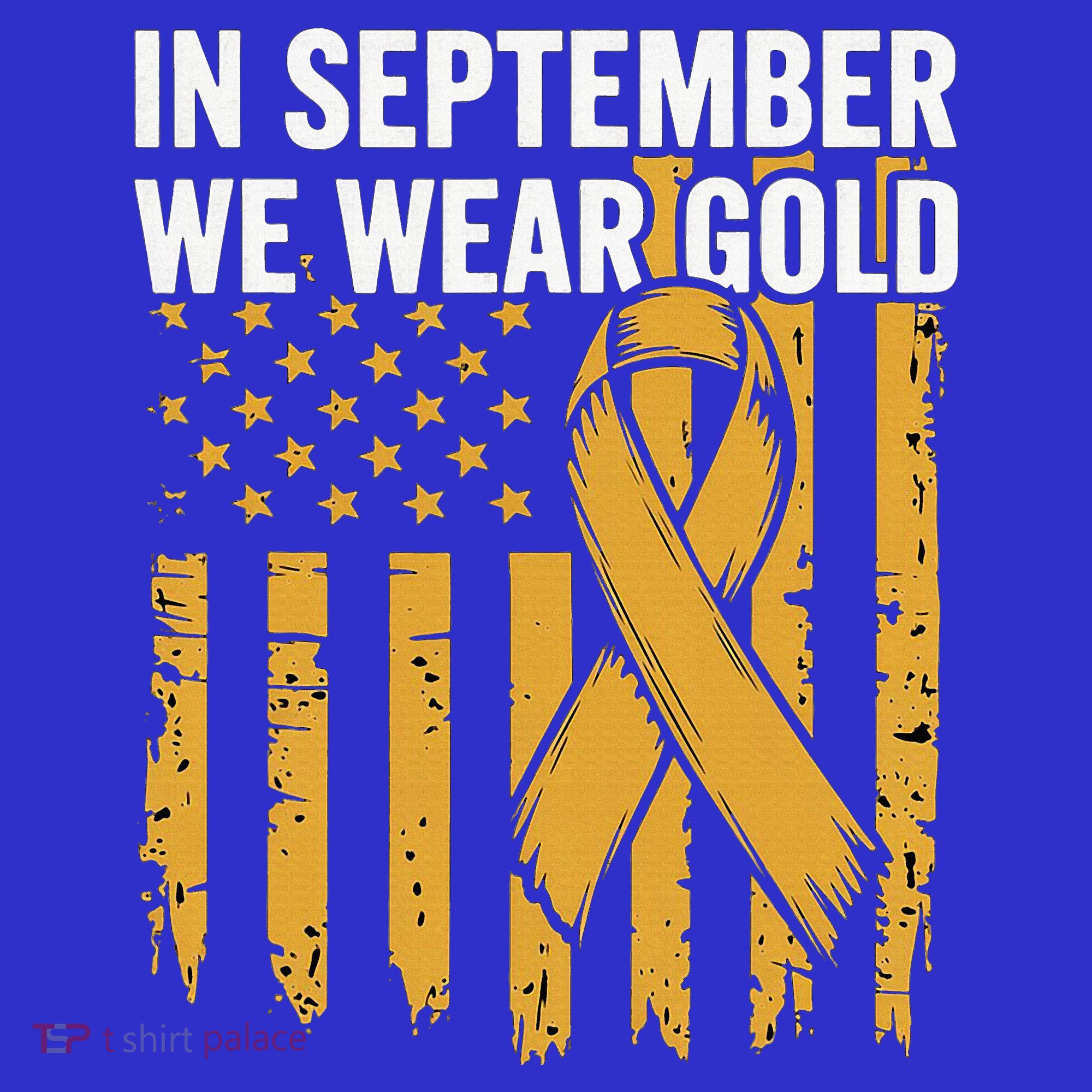 In September We Wear Gold Childhood Cancer Awareness Us Flag Women's Tank Top