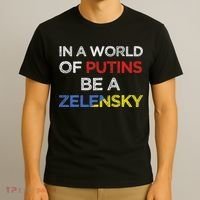 I Stand With Ukraine In A World Of Putins Be A Zelensky T-Shirt thumb 3