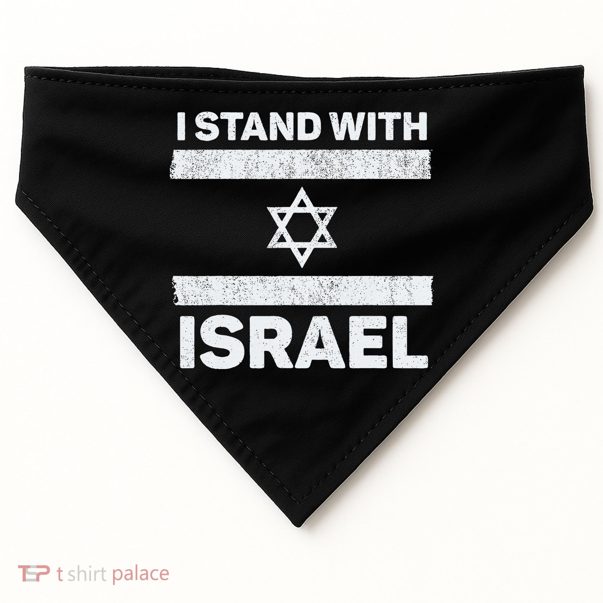 I Stand With Israel My Support Israel Flag Pride USA-Made Doggie Bandana