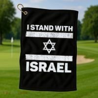 I Stand With Israel My Support Israel Flag Pride Golf Towel thumb 1