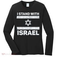 I Stand With Israel My Support Israel Flag Pride Women's Long Sleeve Shirt thumb 0
