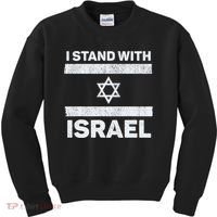 I Stand With Israel My Support Israel Flag Pride Kids Sweatshirt thumb 0