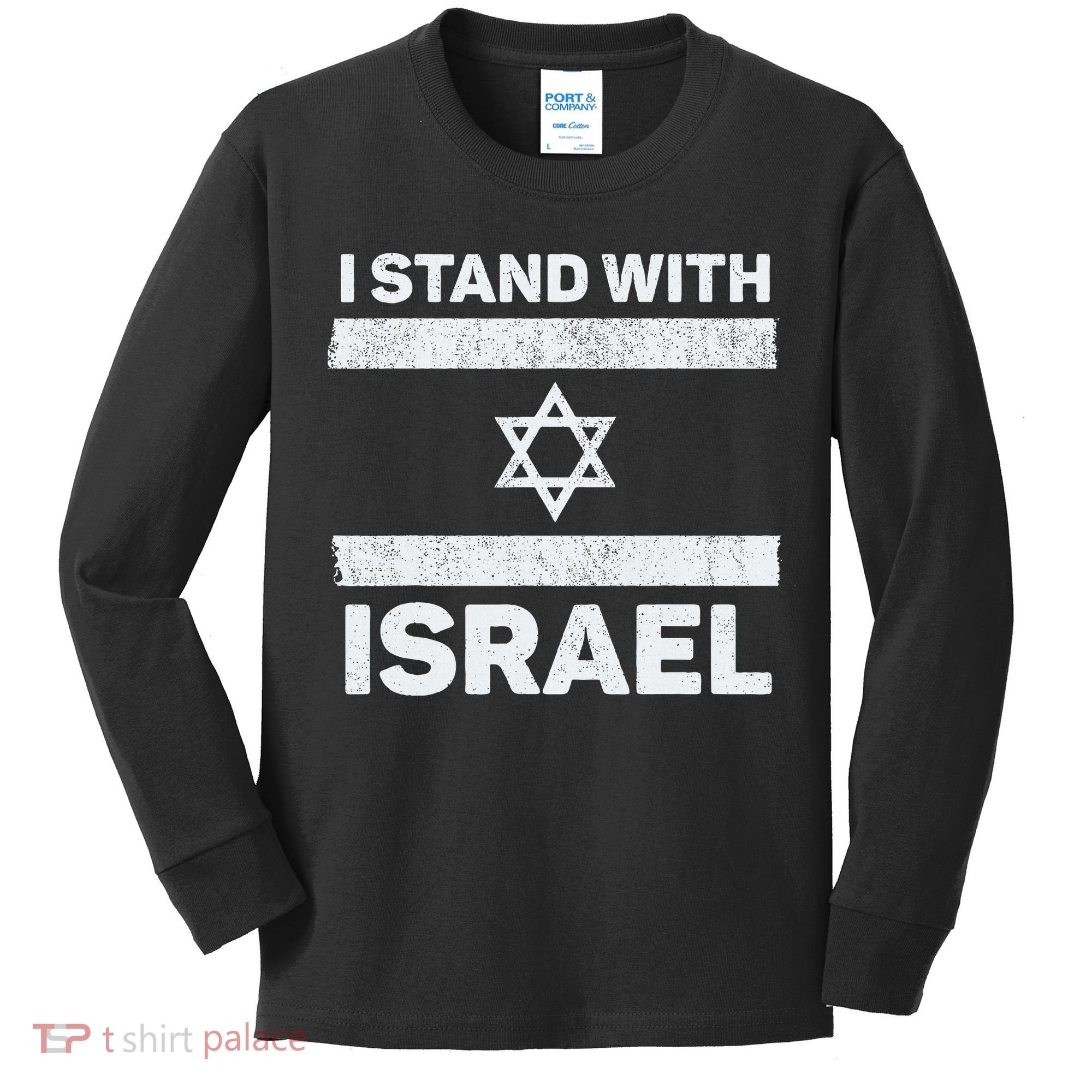 I Stand With Israel My Support Israel Flag Pride Kids Long Sleeve Shirt
