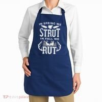 In Spring We Strut In Fall We Rut Turkey & Deer Hunters Apron thumb 2