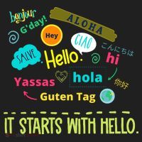 It Starts With Hello Friendship Unity Inclusion Teacher Gift Women's Sweatshirt thumb 2
