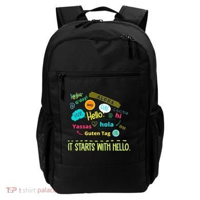 It Starts With Hello Friendship Unity Inclusion Teacher Gift Backpack