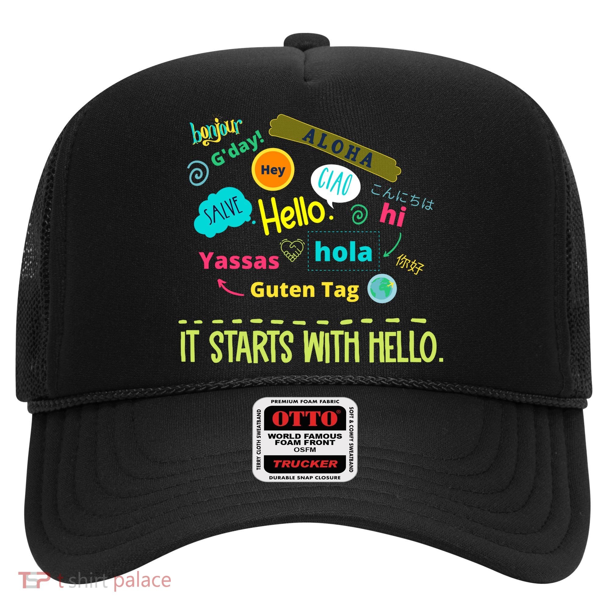 It Starts With Hello Friendship Unity Inclusion Teacher Gift Hat