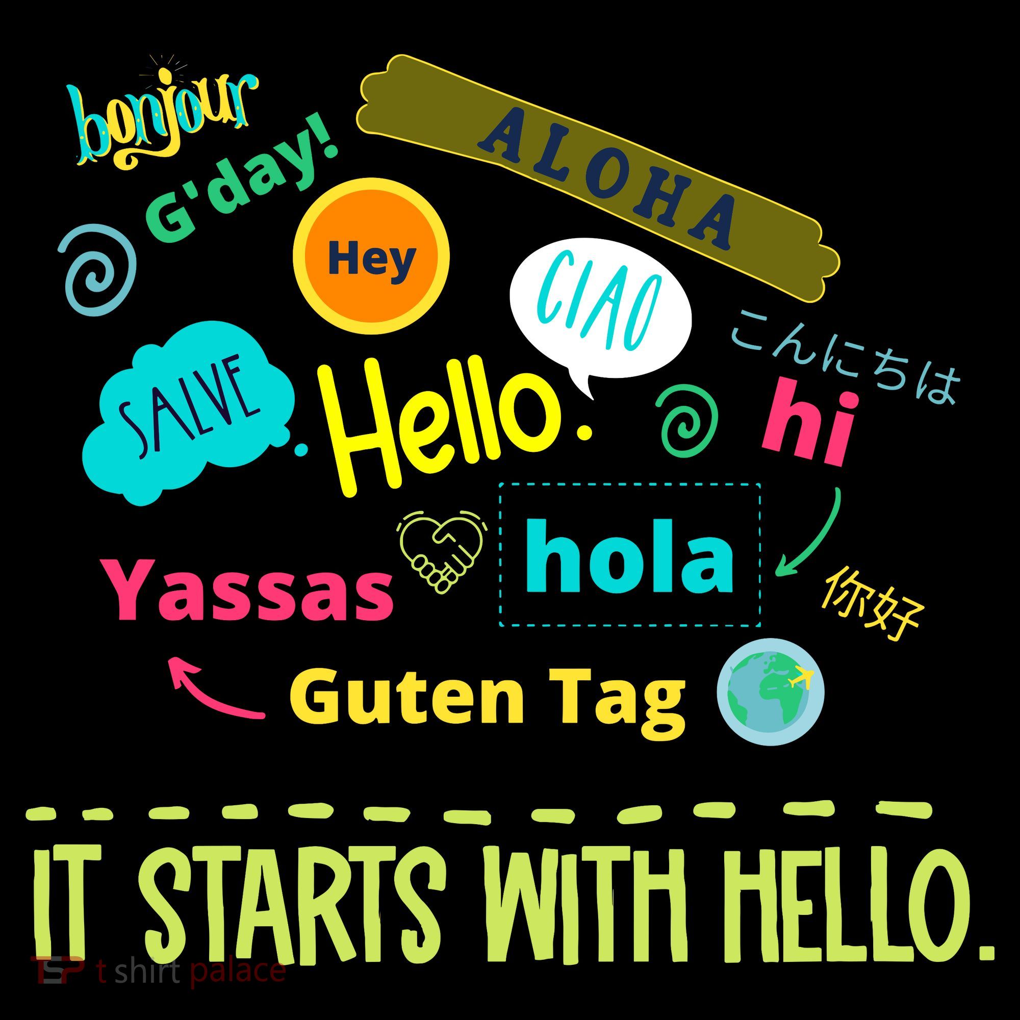 It Starts With Hello Friendship Unity Inclusion Teacher Gift Tank Top