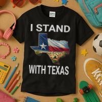 I Stand With Texas I Support Texas Kids T-Shirt thumb 3