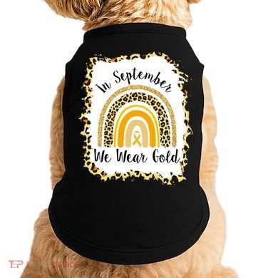 In September We Wear Gold Leopard Rainbow Doggie Tank