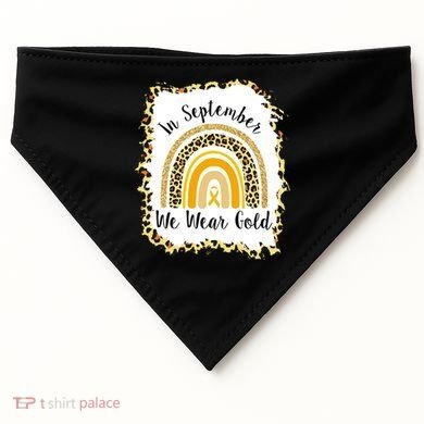 In September We Wear Gold Leopard Rainbow USA-Made Doggie Bandana