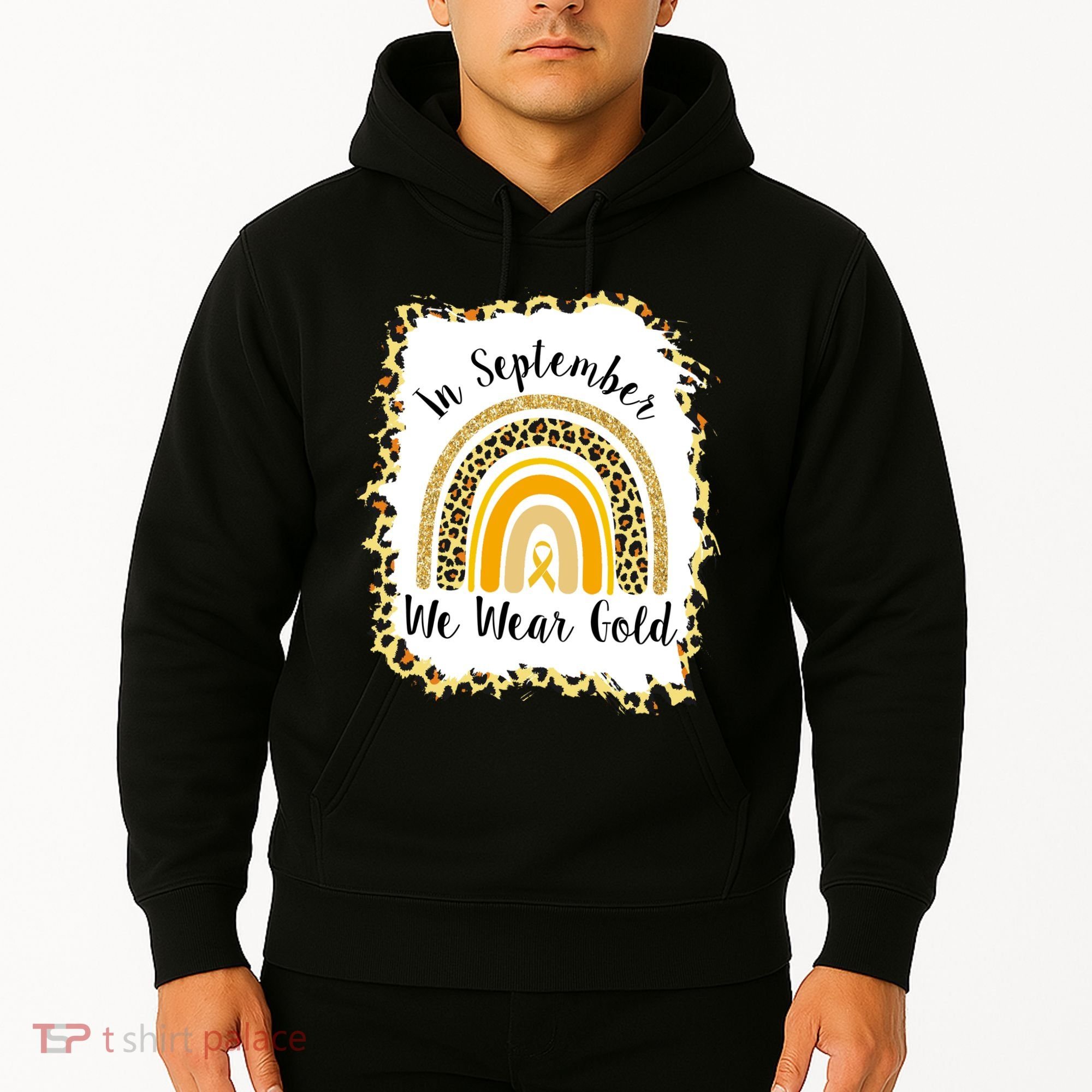 In September We Wear Gold Leopard Rainbow Hoodie