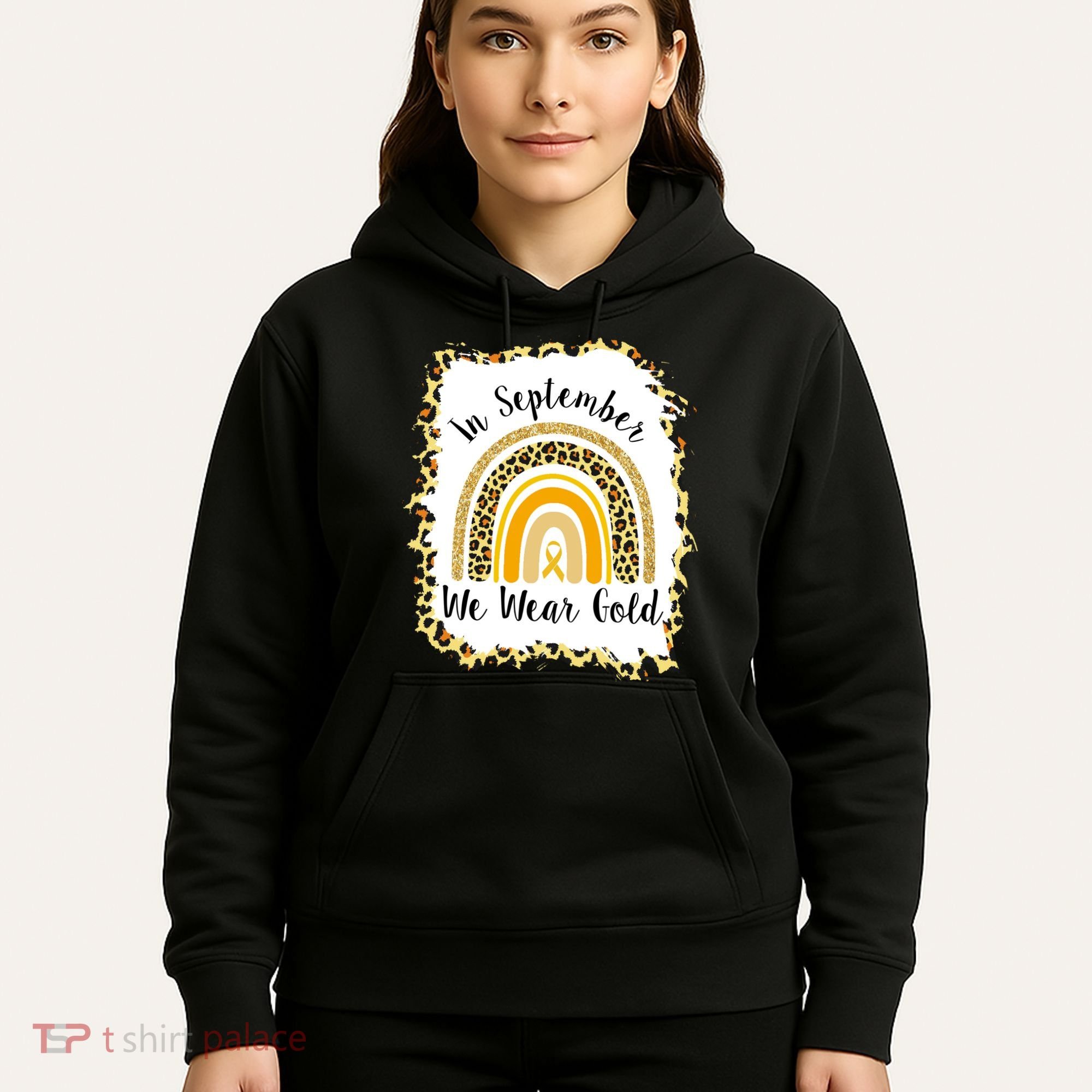 In September We Wear Gold Leopard Rainbow Hoodie