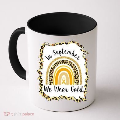 In September We Wear Gold Leopard Rainbow Coffee Mug