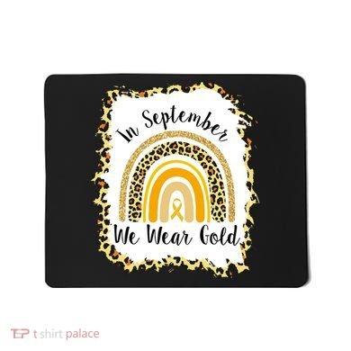 In September We Wear Gold Leopard Rainbow Mousepad
