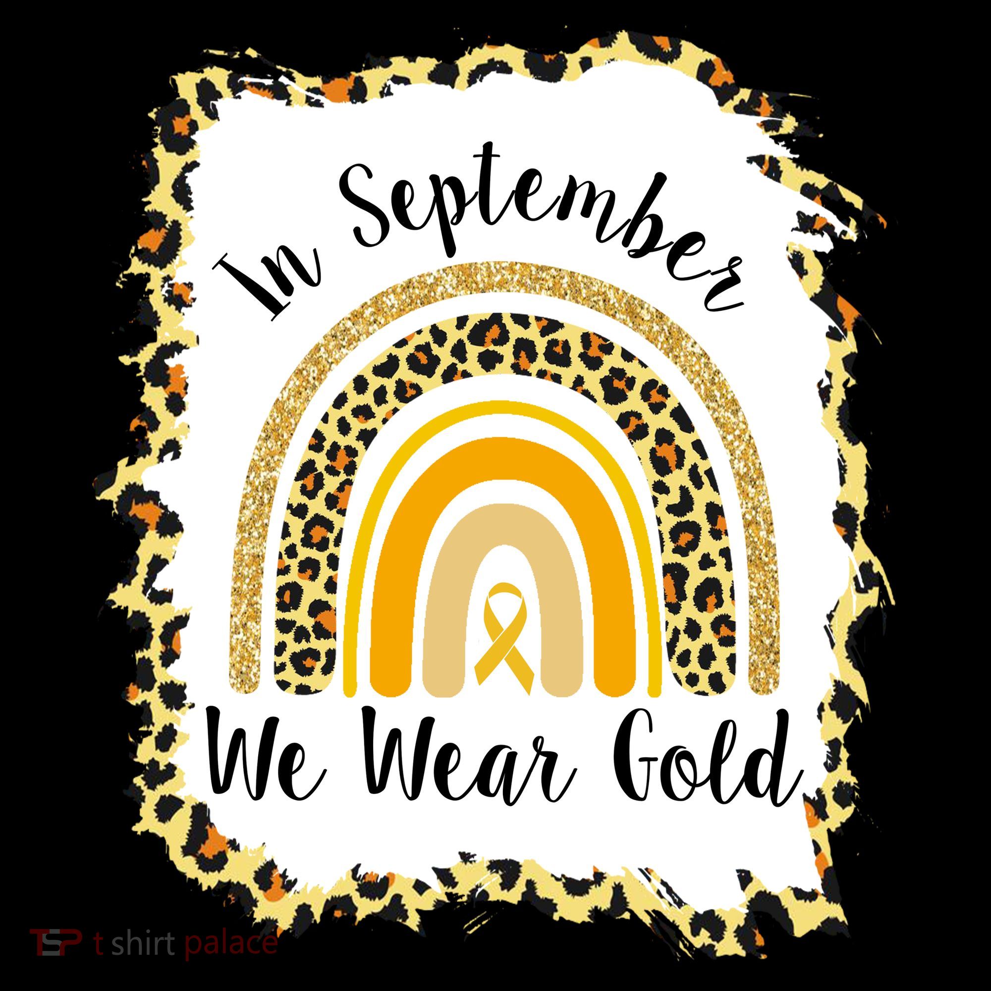 In September We Wear Gold Leopard Rainbow Mousepad