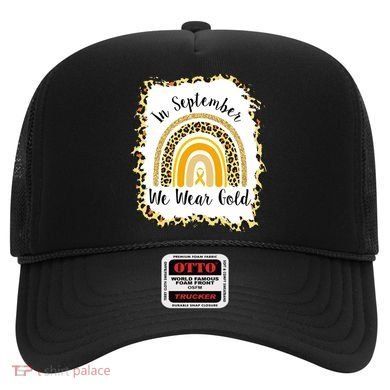 In September We Wear Gold Leopard Rainbow Hat