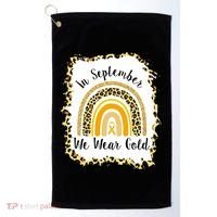 In September We Wear Gold Leopard Rainbow Golf Towel thumb 0
