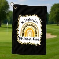 In September We Wear Gold Leopard Rainbow Golf Towel thumb 1