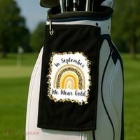 In September We Wear Gold Leopard Rainbow Golf Towel thumb 2