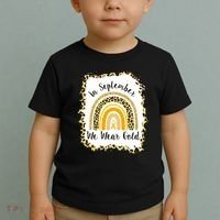 In September We Wear Gold Leopard Rainbow Toddler T-Shirt thumb 2