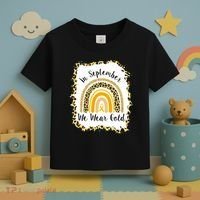 In September We Wear Gold Leopard Rainbow Toddler T-Shirt thumb 3
