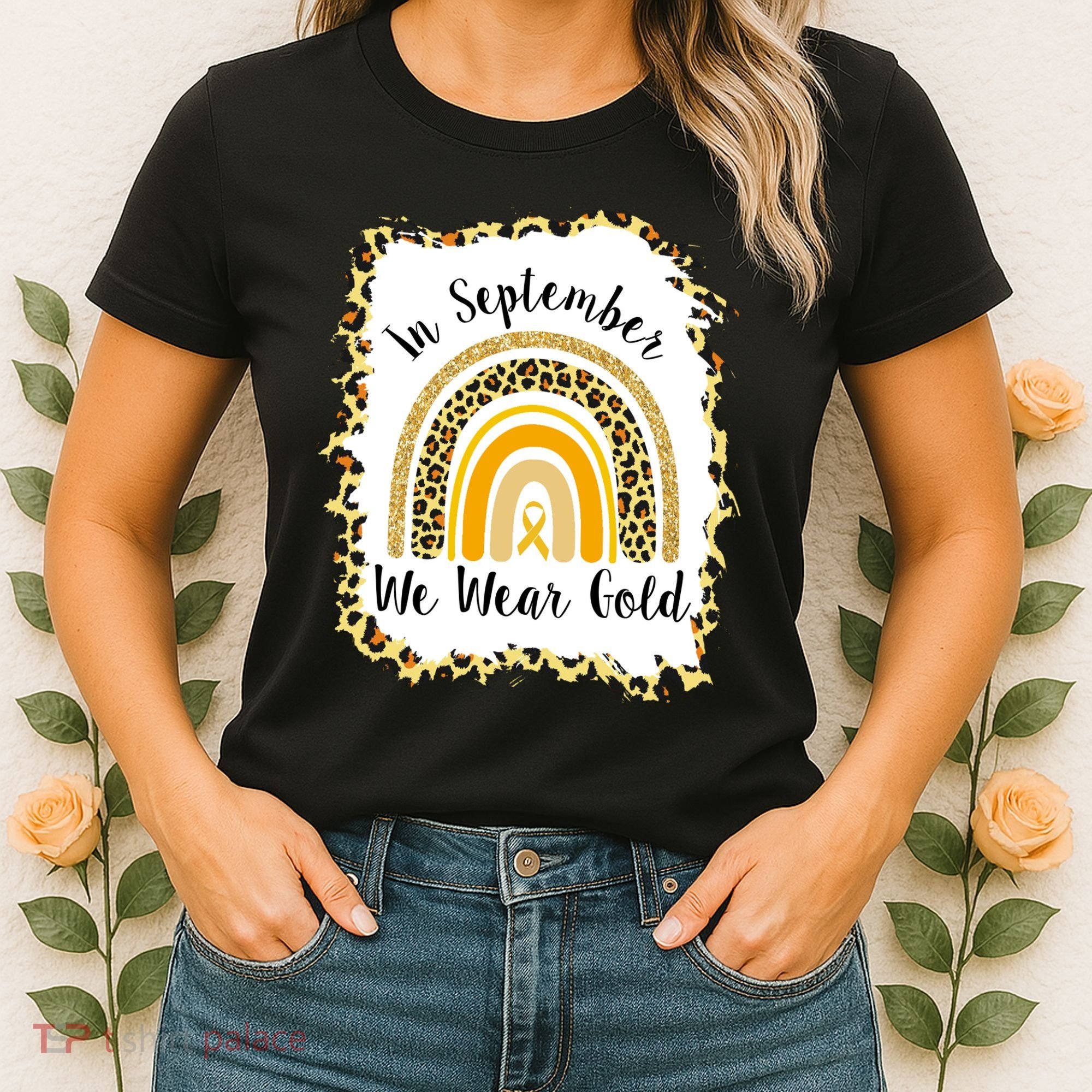 In September We Wear Gold Leopard Rainbow Women's T-Shirt