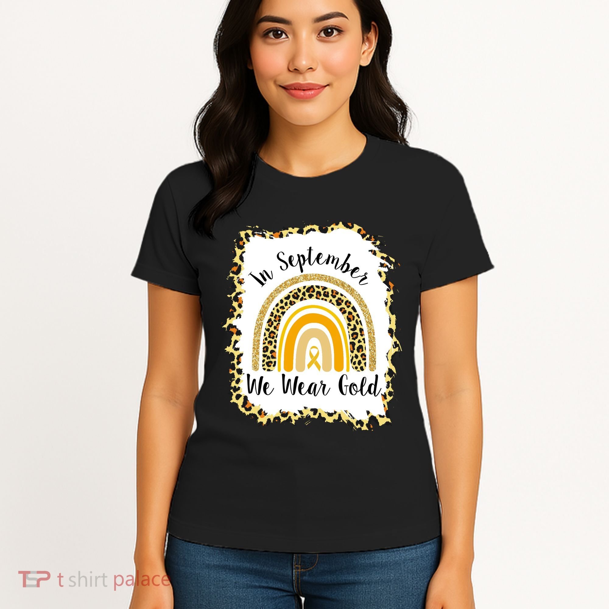 In September We Wear Gold Leopard Rainbow Women's T-Shirt