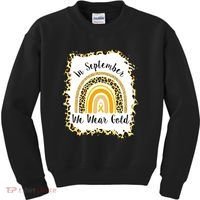 In September We Wear Gold Leopard Rainbow Kids Sweatshirt thumb 0