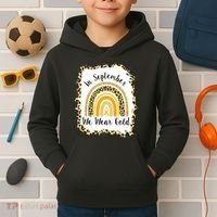 In September We Wear Gold Leopard Rainbow Kids Hoodie thumb 2