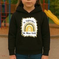 In September We Wear Gold Leopard Rainbow Kids Hoodie thumb 3